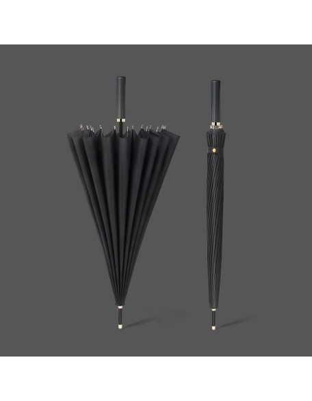 24-Rib Long-Handle Oversized Rain Umbrella